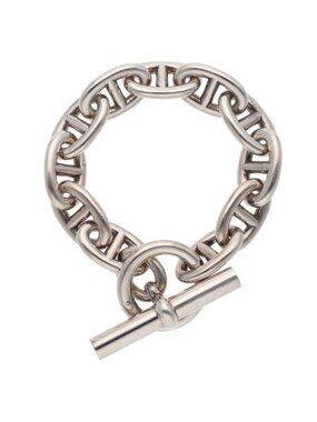 Hermes Chaine D'ancre TGM Silver Bracelet
